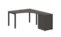 Стол эргономичный с тумбой правый EDIS EUCET 1318 R Мокко Черный_54