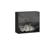 Шкаф кухонный 800 горизонтальный с 2 дверями комбинированный со стеклом Герда ЛД 279.760.000.125 Черный/Черный/Антрацит_25