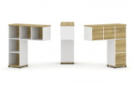 Надставка на стол низкая односторонняя + задняя стенка 5шт. CONCEPT CN.ONN-001 Дуб Винченцо Белый бриллиант Черный металл_19