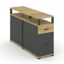 Тумба двухсторонняя опорная приставная с ящиком CONCEPT CN.DTGO-006 B/W Дуб Винченцо Антрацит_5