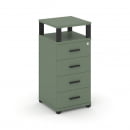 Тумба приставная с 4-мя ящиками и надставкой CONCEPT CN.TUO-003 B/W Кобо Белый бриллиант Черный_26