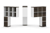 Надставка на стол высокая односторонняя + задняя стенка (8 шт.) + блок с 2-мя ящиками (2 шт.) CONCEPT CN.ONV-005 Дуб Мали Белый бриллиант Белый металл_30