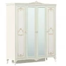 Шкаф четырехстворчатый с 2 зеркалами Луиза ЛД 665.111.000 Алебастр_1