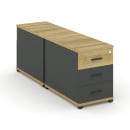 Тумба двухсторонняя опорная приставная с 3-мя ящиками CONCEPT CN.DTGO-001 B/W Дуб Винченцо Антрацит_0