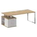 Стол руководителя с опорной тумбой  SHIFT SK.SRT-200 (L) Тиквуд Светлый/Капучино_8
