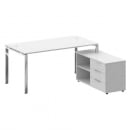 Стол рабочий руководителя с опорной тумбой левый METAL SYSTEM DIRECT БГ.СРТ-4.8 Пр Белый_3