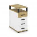 Тумба приставная с 4-мя ящиками и надставкой CONCEPT CN.TGO-003 B/W Дуб Винченцо Белый бриллиант Черный_15