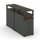 Тумба двухсторонняя опорная приставная с 4-мя ящиками и надставкой CONCEPT CN.DTGO-003 B/W Дуб Мали Антрацит_2