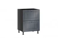 Тумба кухонная 600 с 2 ящиками (4) Мокка ЛД 274.130.000.131 Черная Дуб фактурный антрацит_7