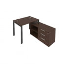 Рабочая станция на П-образном м/к с опорной тумбой правая Metal System БП.РС-СТС-2.1 Пр Венге/Антрацит_65