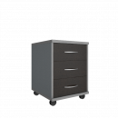 Тумба подкатная (3 ящика Riva А.ТМ-3 Венге/Металлик_3