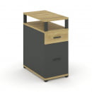 Тумба опорная/приставная с ящиком CONCEPT CN.TGO-006 B/W Дуб Винченцо Антрацит_18