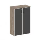 Шкаф средний широкий стеклянные дверцы SHIFT SK.ST-2.4R black Тиквуд Темный/Антрацит_13