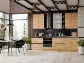 Кухонный гарнитур №8 Шервуд №8 Дуб золотой Черный_14