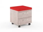 Тумба Мобильная XMC-2D (Дуб Сонома/Красный)_3