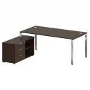 Стол рабочий руководителя с опорной тумбой левый METAL SYSTEM DIRECT БГ.СРТ-5.9 Л Венге Цаво_8