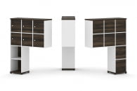 Надставка на стол высокая односторонняя + задняя стенка (8 шт.) + распашной фасад (6 шт.) CONCEPT CN.ONV-008 Дуб Мали Белый бриллиант Черный металл_33