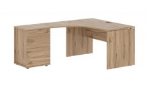 Стол эргономичный с тумбой левый EDIS EDCET 1518 L Дуб Денвер светлый Мокко_2