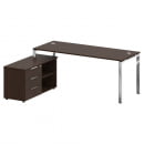Стол рабочий руководителя с опорной тумбой левый METAL SYSTEM DIRECT БГ.СРТ-5.7 Л Венге Цаво_4