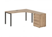 Стол эргономичный с тумбой правый EDIS EUCET 1518 R Дуб Денвер светлый Мокко_56