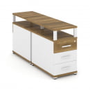 Тумба двухсторонняя опорная приставная с 3-мя ящиками и надставкой CONCEPT CN.DTGP-001 B/W Сандал Янтарный Белый бриллиант Белый_6