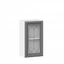 Шкаф кухонный 400 со стеклом Джелатто ЛД 241.320.000.102 Белый Оникс серый_2