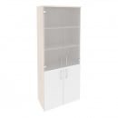 Шкаф высокий широкий (2 низких фасада ЛДСП + 2 средних фасада стекло) ONIX O.ST-1.2 Денвер Светлый/Белый_18