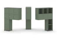 Надставка на стол высокая двухсторонняя + задняя стенка (8 шт.) + распашной фасад (3 шт.) CONCEPT CN.DNV-010 Кобо Черный металл_16