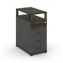 Тумба приставная с 4-мя ящиками и надставкой CONCEPT CN.TGO-003 B/W Дуб Мали Антрацит_15