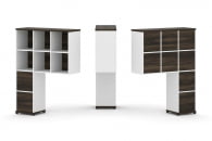 Надставка на стол высокая односторонняя + задняя стенка (8 шт.) + блок с 2-мя ящиками (2 шт.) CONCEPT CN.ONV-005 Дуб Мали Белый бриллиант Черный металл_30