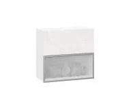 Шкаф кухонный 800 горизонтальный с 2 складными дверями комбинированный со стеклом Шервуд ЛД 281.981.000.049 Черный Дуб золотой_33