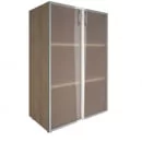 Шкаф книжный средний со стеклом в раме без топа YALTA LT-ST 2.4R Снежная Патина_33