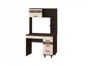 Стол компьютерный с надстройкой Катрин 92.26+92.27 Дуб венге Белый песок Браун вуд_1