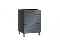 Тумба кухонная 600 с 3 ящиками ЛЮКС (5) Мокка ЛД 274.190.000.137 Черная Дуб фактурный антрацит_11