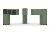 Надставка на стол низкая односторонняя + задняя стенка (5шт.) + блок с 2-мя ящиками (2шт.) CONCEPT CN.ONN-003 Кобо Черный металл_21