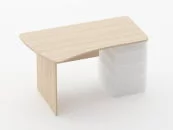 Стол эргономичный под встроенную тумбу Glassy 1.121.14Л Дуб молочный_16