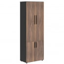 Шкаф с глухими средними и малыми дверьми VELION VENEER VRHCS 80.3 Американский орех Яшма черная_16