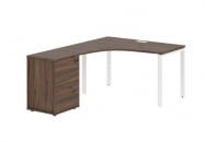 Стол эргономичный с тумбой левый EDIS EUCET 1318 L Дуб Денвер темный Белый_53