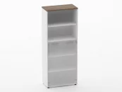 Шкаф 4 широкий 2 полки открытые и 2 стеклянные двери Deka 10.19.161 Дуб Верцаска/Белый_50