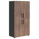 Шкаф с 2 комплектами глухих малых дверей VELION VENEER VRMCS 80.4 Американский орех Яшма черная_35