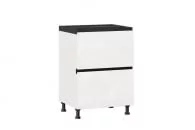 Тумба кухонная 600 с 2 ящиками ЛЮКС (4) Шервуд ЛД 281.790.000.151 Белый Белый глянец_16