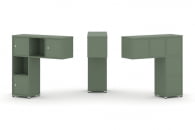 Надставка на стол низкая односторонняя + задняя стенка (5шт.) + распашной фасад (3 шт.) CONCEPT CN.ONN-002 Кобо Белый металл_20