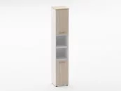 Шкаф 5 узкий закрытый с 2 -мя открытыми полками Deka 10.23.12Л Дуб Сантана светлый/Белый_72
