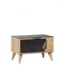 Тумба прикроватная правая Шелли ЛД 692.030.000 Дуб золотой Камень Пьетра чёрный_0