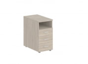 Тумба приставная с 3 ящиками-метабоксами и нишей Sigma SG.511.OD.OD.M Дуб темный_1