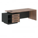 Стол руководителя левый VELION VENEER VRCT 2390 L Американский орех Яшма черная_17