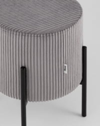 Пуф Кейси велюр рельефный светло-серый