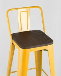 Стул барный Tolix Wood 75.5  со спинкой Желтый