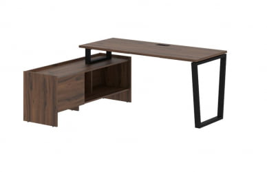 Стол с тумбой ЕДИС ЕВCТ 17614 Дуб Денвер темный Черный / EDIS EVCT