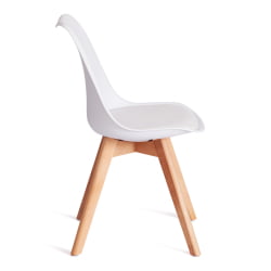 Стул TULIP (mod. 73-1) дерево/пластик/экокожа, 47,5x55x80 см, белый